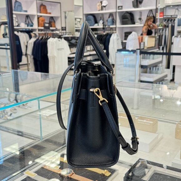 Michael Kors Hamilton Small Satchel Shoulder Bag MK Black Multi Embossed Exotic - Picture 6 of 10